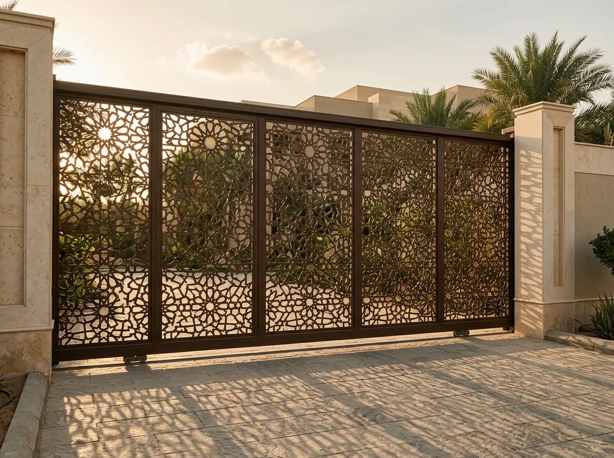 بوابة سحب حديد أوتوماتيكية لمجمع سكني في شرق الرياض